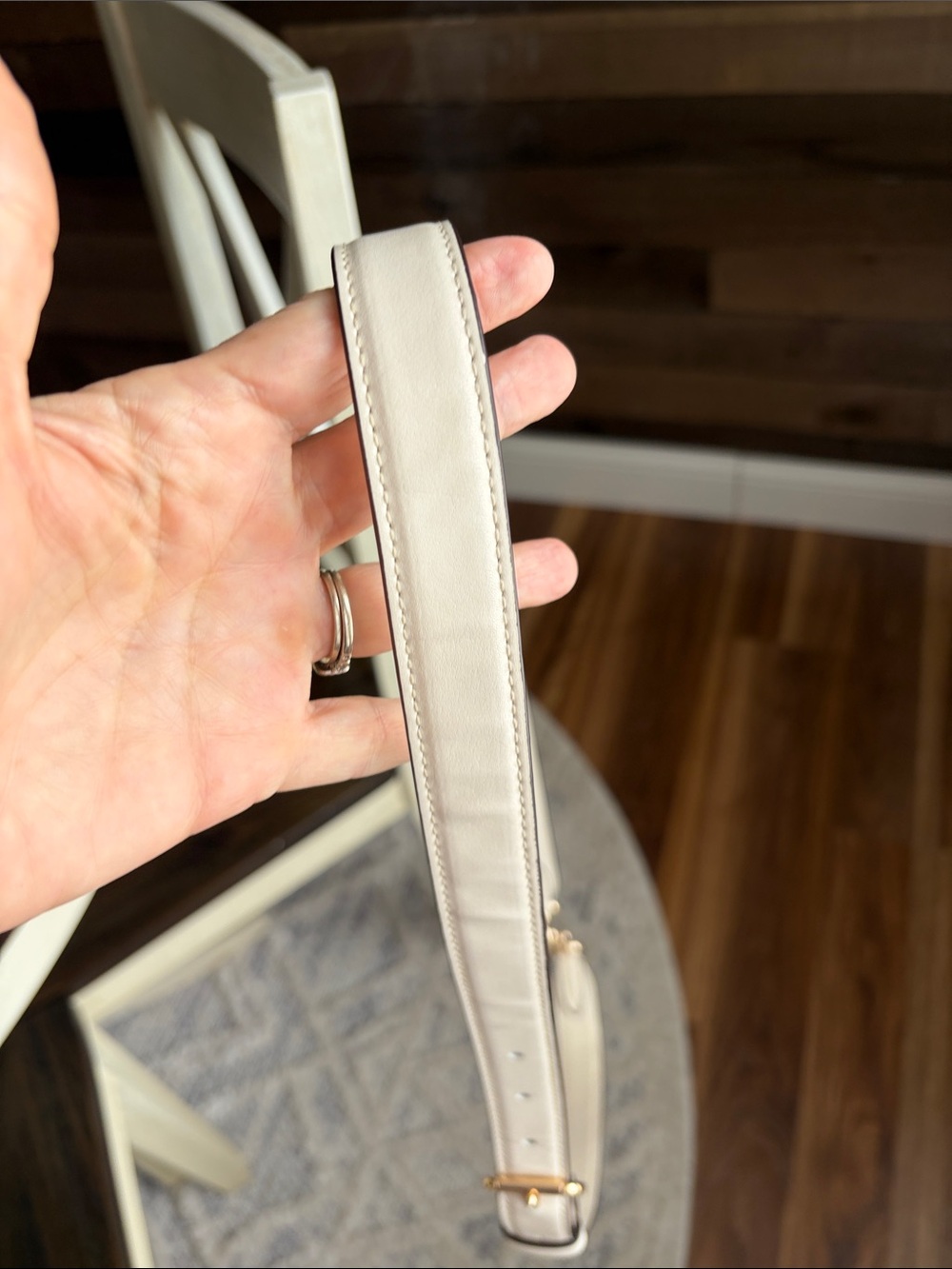 Coach Georgie Yellow and Chalk Pebble Leather Crossbody Saddle Bag - Picture 15 of 15